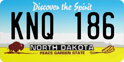 ND license plate KNQ186