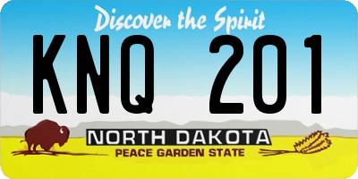 ND license plate KNQ201