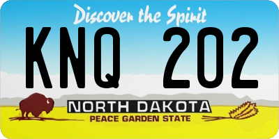 ND license plate KNQ202