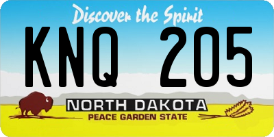 ND license plate KNQ205