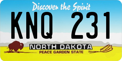 ND license plate KNQ231
