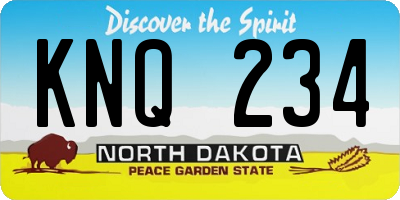 ND license plate KNQ234