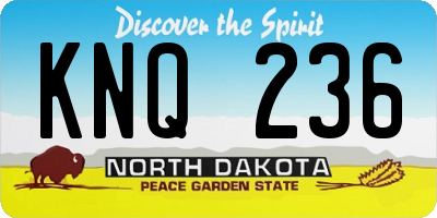 ND license plate KNQ236