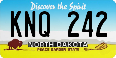 ND license plate KNQ242