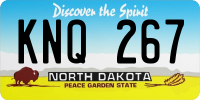 ND license plate KNQ267
