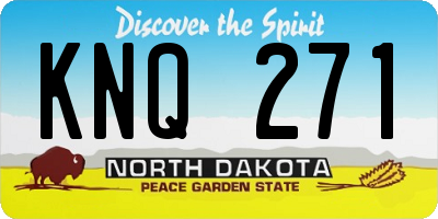 ND license plate KNQ271