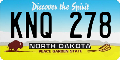 ND license plate KNQ278