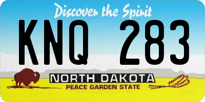 ND license plate KNQ283