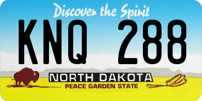 ND license plate KNQ288