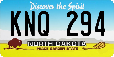 ND license plate KNQ294
