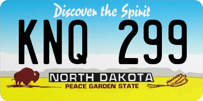 ND license plate KNQ299