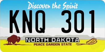 ND license plate KNQ301
