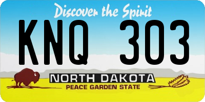 ND license plate KNQ303