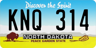 ND license plate KNQ314