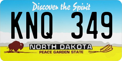 ND license plate KNQ349