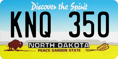 ND license plate KNQ350