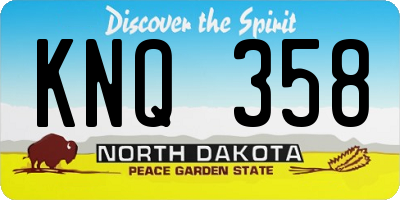 ND license plate KNQ358