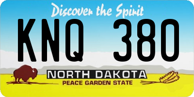 ND license plate KNQ380