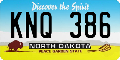 ND license plate KNQ386