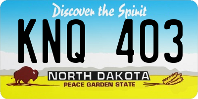 ND license plate KNQ403