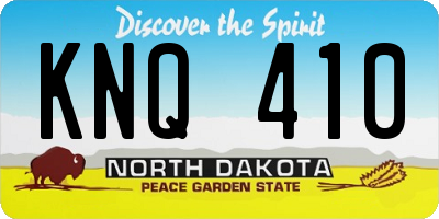 ND license plate KNQ410