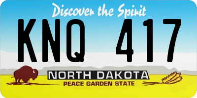 ND license plate KNQ417