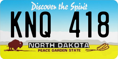 ND license plate KNQ418