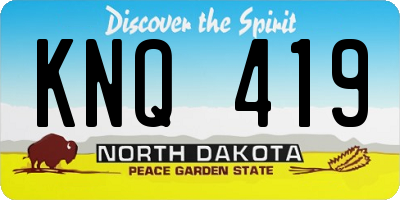 ND license plate KNQ419