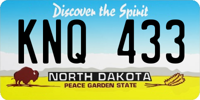 ND license plate KNQ433