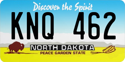 ND license plate KNQ462