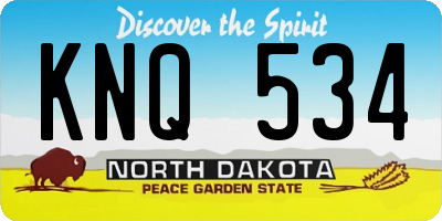 ND license plate KNQ534