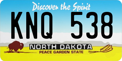 ND license plate KNQ538