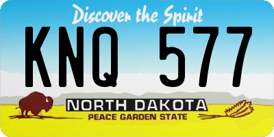 ND license plate KNQ577