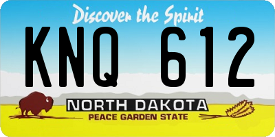 ND license plate KNQ612