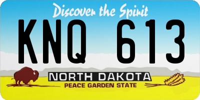 ND license plate KNQ613