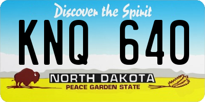 ND license plate KNQ640