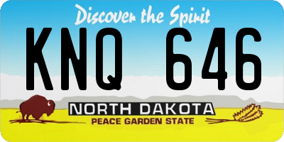 ND license plate KNQ646