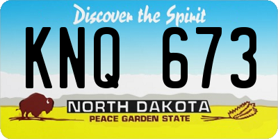 ND license plate KNQ673