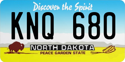ND license plate KNQ680