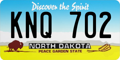 ND license plate KNQ702