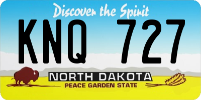 ND license plate KNQ727