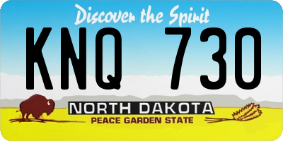 ND license plate KNQ730
