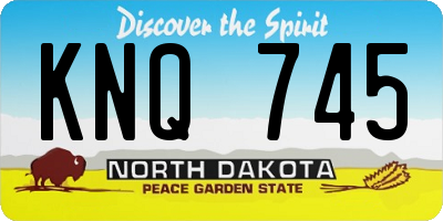ND license plate KNQ745