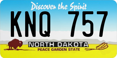 ND license plate KNQ757