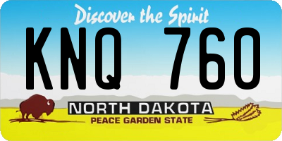 ND license plate KNQ760