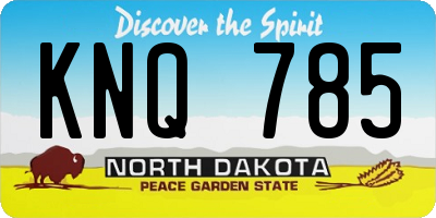 ND license plate KNQ785