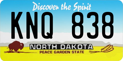 ND license plate KNQ838
