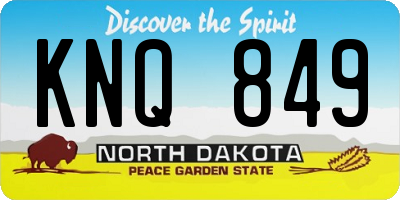 ND license plate KNQ849