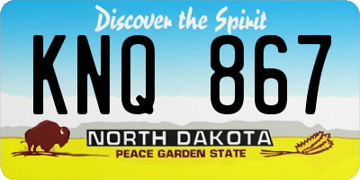 ND license plate KNQ867