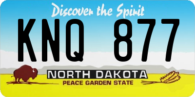 ND license plate KNQ877